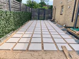 Time lapse video (1 of 2) of a recent custom patio we completed. White Limestone Patio Concrete Pavers 24x24 Houston Tx 77099