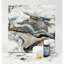 Fluid Art On A Canvas With Craft Paint And Pouring Fluid Diy Guide Fluid Art Acrylic Pouring Techniques Painting Crafts