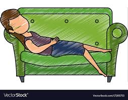 Woman sleeping on sofa Royalty Free Vector Image