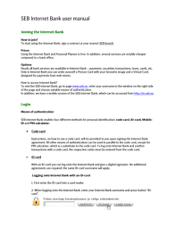 Baroda connect is an online internet banking facility introduced for our e banking services offers unique customized services to both retail & corporate customers. Seb Internet Bank User Manual Manualzz