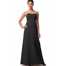 Nwt Black Strapless Satin Dress Bridesmaid Dressing Gowns Long Bridesmaid Dresses Dresses