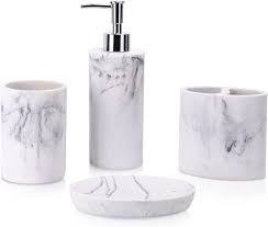 When made available in canister form, the normally odorless gas is mixed with sulfides and other substances that. Amazon Com Zccz Bathroom Accessory Set 4 Pcs Marble Look Bathroom Vanity Countertop Accessory Set Bathroom Decor Accessories With Soap Dispenser Toothbrush Holder Bathroom Tumbler Soap Dish Home Kitchen