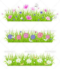 Green Grass And Flowers Flower Art Flower Fence Floral Art