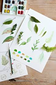 Sulu Boya Yaprak Boyama Watercolour Tutorials Watercolor Leaves Watercolor