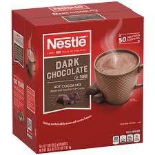 Make mocha ice cubes to bring a hint of coffee to your cocoa; Nestle Dark Chocolate Flavor Hot Cocoa Mix Packets Nestle Professional