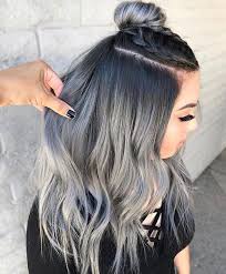 Black Silver Ombre Greyombrehair Siyah Renkli Sac Dogal Sac Muhtesem Sac