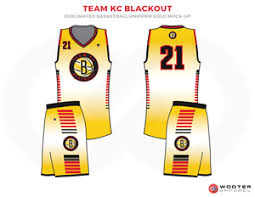Basketball Jersey Design Black And Yellow Team Kc Blackout White Black Red Blue And Yellow Basketball Uniforms Jersey And Shorts Basketball Uniforms Custom Basketball Uniforms Basketball