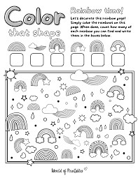 Terry vine / getty images these free santa coloring pages will help keep the kids busy as you shop,. Free Printable I Spy Rainbow Coloring Page Game World Of Printables