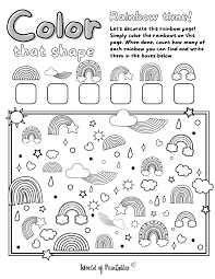 Keep your kids busy doing something fun and creative by printing out free coloring pages. Free Printable I Spy Rainbow Coloring Page Game World Of Printables