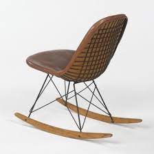 Charles And Ray Eames Rocker Herman Miller Usa C 1951 Plastic Coated Metal Birch Leather 19 W X 20 Eames Rocking Chair Rocking Chair Eames Rocker