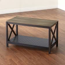 Rustic storage coffee table rustic x detail solid wood 2 two tone modern contemporary farmhouse country living family room coffee table. Two Tone Coffee Table With X Design Legs And Storage Shelf Black Walmart Com Walmart Com