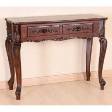 Victorian Wood Console Table 2 Drawers Queen Anne Style Victorian Console Tables Traditional Console Tables Wood Console Table