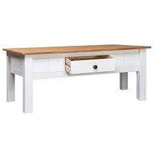 The range coffee tables offers essential use, it requires to put up cups of tea or coffee, books, magazines, meals, food, and games consoles or media players. Coffee Table White 100x60x45 Cm Solid Pine Wood Panama Range