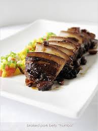 Slabs of congealed pig's blood are cut into cubes and used like tofu in soup. Braised Pork Belly Filipino Humba Rasa Malaysia