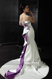 Purple And White Wedding Dresses Purple Wedding Dress Wedding Dresses Strapless Column Wedding Dress