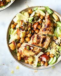 Chicken Salad With Chickpeas And Parmesan Dressing Serving Dumplings Recipe Chickpea Salad Recipes Salad Chicken Salad Recipes