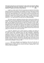 Free essays from cram | high by earthquake that killed thousands. Short Term Responses Are More Important To Help Victims Deal With The