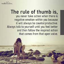 The Rule Of Thumb Is You Never Take Action When There Is Negative Emotion Savage Quotes Negative Emotions Emotions