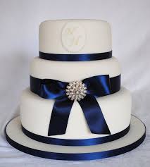 Ivory And Navy Wedding Cake Navy Blue Wedding Cakes Wedding Cake Navy Wedding Cakes Blue