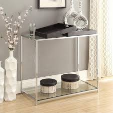 Convenience Concepts Palm Beach Glass Console Table In Black Console Table Table Sofa Tables
