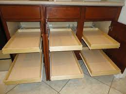 These plastic pullout shelves for kitchen cabinets are a real bargain when you compare them with the ones in most retail stores. Brackets Allow Full Depth Pull Out Shelves In Lower Cabinets With Half Shelf In The Middle Slideo Slide Out Shelves Diy Kitchen Storage Kitchen Cabinet Storage