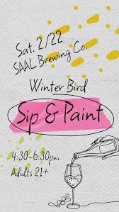🚨New Class Alert🚨 , 🐦Winter Bird Sip and Paint 🎨 🍷, Sat, Feb 22