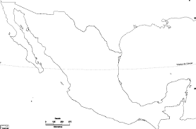 Se ubica en la parte central del norte del país en la frontera con. Mapa De Mexico Sin Division Politica Mapa De Mexico