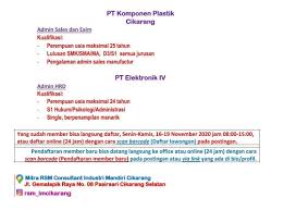 Hallo readers dan para pejuang pencari nafkah! Bekasi Base Informasi 24 7 On Twitter Loker Bekasi Update Setiap Pagi A Thread