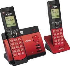 Vtech Cs5129 26 Dect 6 0 Expandable Cordless Phone System With Digital Answering System Black Red Cs5129 26 Best Buy