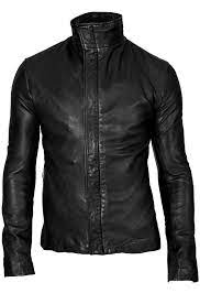 Lentrian Hidden Zip High Neck Lamb Leather Jacket Black Bekleidung