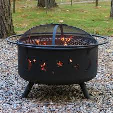 Find many great new & used options and get the best deals for replacement fire pit metal spark fire pit cover fire cover home depot fire pit poker small grill fire pots fire pit party. Sunnydaze Decor Cosmic 30 In X 20 In Round Bronze Steel Wood Burning Fire Pit With Cooking Grill And Spark Screen Nb Ms201 The Home Depot Fire Pit Grill Fire Pit Cooking