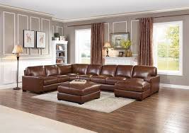 Gabriel 166 5 Genuine Leather Left Hand Facing Modular Large Sectional With Ottoman In 2020 Modular Sectional Italian Leather Sectional Sofa Sectional Ottoman