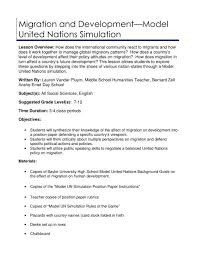 If one were looking for some sort of rubric as to what the ideal position paper should consist of, there would be a number of clearly identifiable elements. Migration And Developmenta Model United Nations Simulation