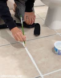 Grout Paint It Really Works Sawdust Girl Grout Paint Diy Grout Floor Grout