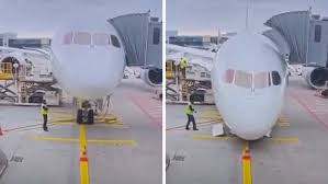 Several Injured As Lufthansa Plane Collapses At Gate on Video