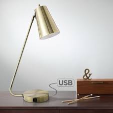 Lite Source Mccoy Antique Brass Desk Lamp With Usb Port 42c62 Lamps Plus In 2020 Desk Lamp Brass Desk Lamp Lamp