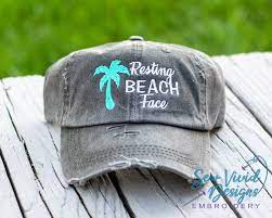 Resting Beach Face Hat Perfect For Girls Trip Or Summer Etsy Vintage Style Hat Resting Beach Face Hat Fashion
