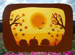 Window Image Autumn Waldorf Transparent Fairy Tale Child Basteln Herbst Fensterbild Basteln Mit Papier Herbst Und Fensterbilder Herbst