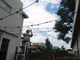 See guide a rope, chain, rod, or wire attached to something to steady or guide it vt. How To Hang Patio String Lights Blue I Style