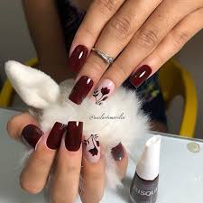Uñas decoradas color rojo y blanco. Unas Decoradas Rojo Vino Facebook