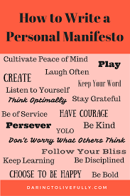 How To Write A Personal Manifesto Manifesto Core Values Core Beliefs