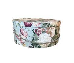 Extra Large 19 Hat Box In Green Floral Fabric Etsy Hat Box Luxury Hats Floral Fabric