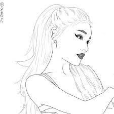 outline ariana grande drawings drawing people coloriage dino