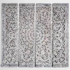 Teak wood wall hanging decorative. Mandala Wood Carving Wall Art Paneling Wooden Carved Headboard