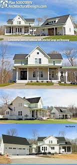 Plan 500018vv Quintessential American Farmhouse With Detached Garage And Breezeway Farmhouse Architecture Farmhouse Plans American Farmhouse