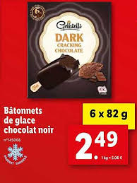 Offre Batonnets De Glace Chocolat Noir Chez Lidl