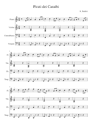 Πειρατής, pirat) su pljačkaši koji vrše razbojstva na moru, ponekad i na obali. Pirati Dei Caraibi Sheet Music For Violin Flute Contrabass Timpani Mixed Quartet Musescore Com
