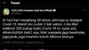 Ketua umum apmi febriyanto dunggio melaporkan fadli zon ke bareskrim polri karena akuntwitter milik fadli yakni @fadlizon menyukai konten pornografi. Unggah Cuitan Di Twitter Fadli Zon Di Hari Menjelang Usia 50 Tahun Akhirnya Saya Terpapar Covid 19 Warta Kota