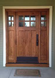 This Craftsman Style Door And Sidelights Built Of Rustic White Oak Features Flat Panels And Upp Craftsman Style Doors Craftsman Front Doors Rustic Front Door