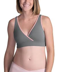 Kindred Bravely French Terry Scoopback Nursing Sleep Bra For Maternity Breastfeeding Large Grey With Rose Trim